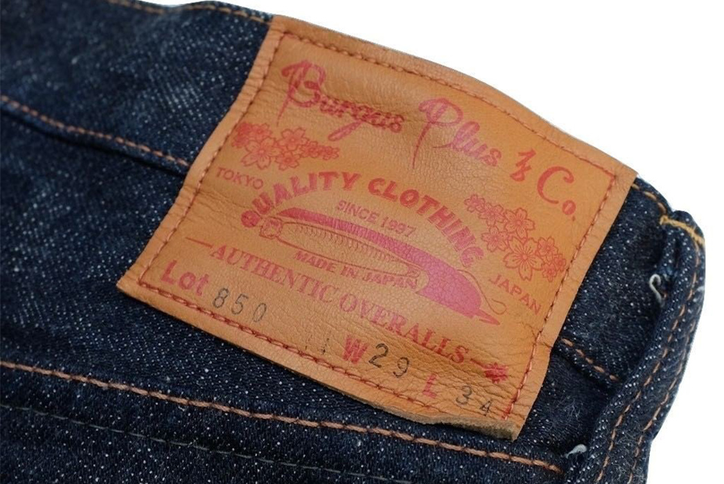 Raw-Japanese-Denim-A-Beginner's-Guide-to-Japan's-biggest-labels burgus-plus-850-16-slim-tapered-jeans-back-leather-patch