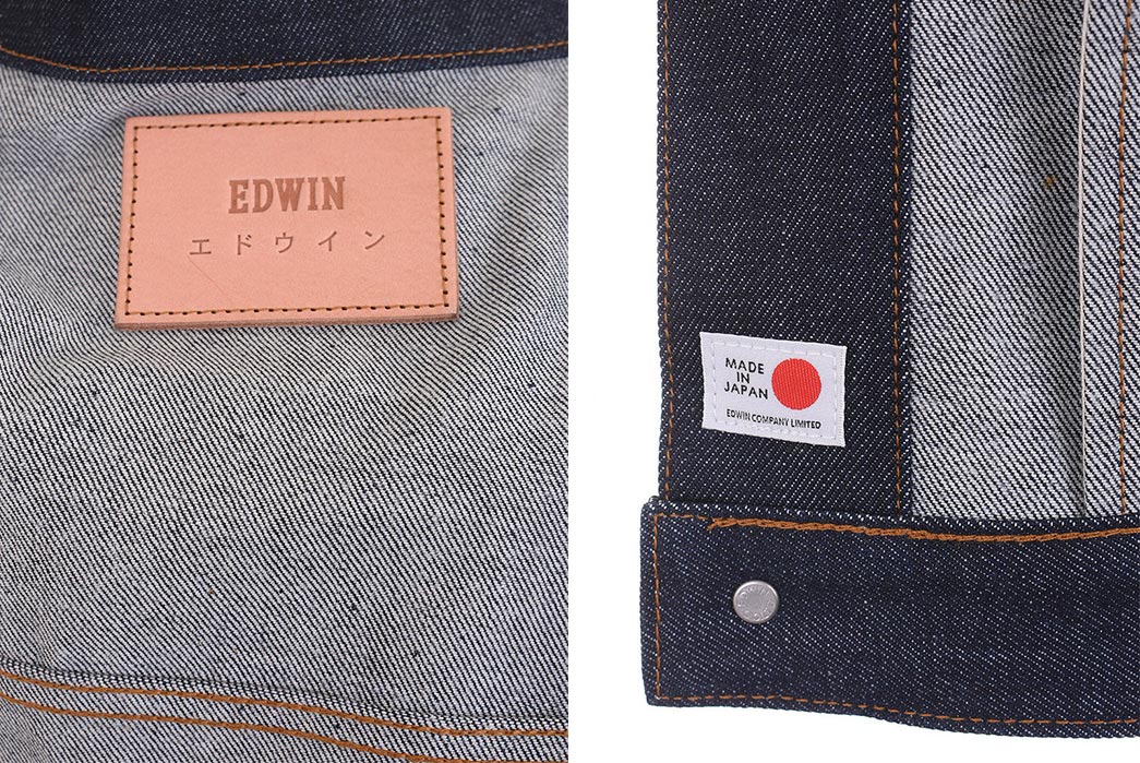 Edwin-Kaihara-14oz-Denim-Jacket-Brown-Cotton-Rainbow-Selvedge-detailed