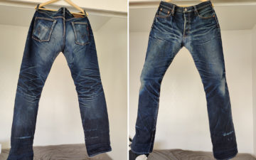 Fade Friday - Iron Heart IH-634SII 18oz. (8 Months, 2 Washes) front-and-back