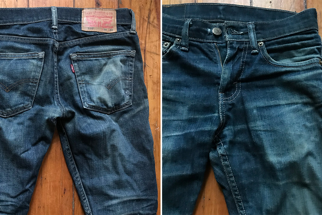 Fade of the Day - Levi's 510 Rigid Dragon (2 Years, Unknown Washes) front-and-back-2