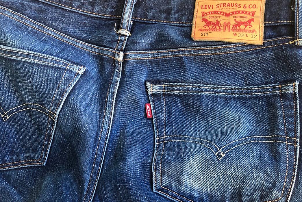Levi's 511 Selvedge (~4.5 Years, 4 Washes, 2 Soaks) - Fade of the Day