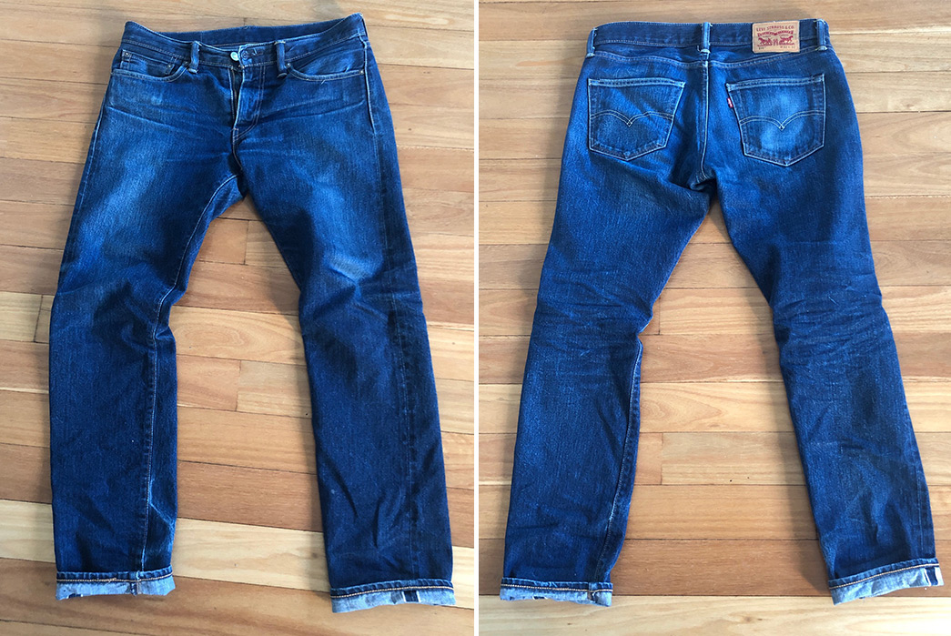 Fade-of-the-Day---Levi's-511-Selvedge-(~4.5-Years,-4-Washes,-2-Soaks)-front-back