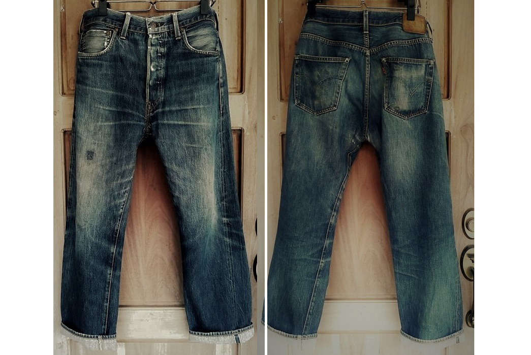 Fade of the Day - Levi's Vintage Clothing 1947 501 (7 Years, 4 Washes, Unknown Soaks) front-and-back