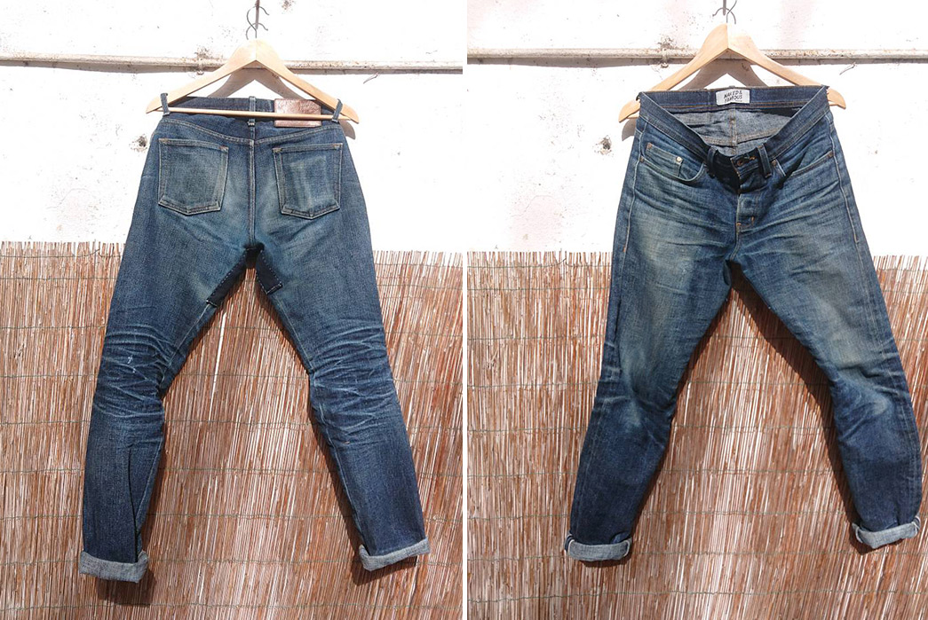 Fade-of-the-Day---Naked-&-Famous-Weird-Guy-Okayama-Spirit-3-(13-Months,-3-Washes,-1-Soak)-front-and-back