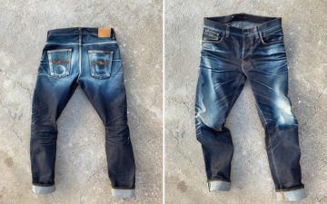 Fade of the Day - Nudie Lean Dean Japan Selvedge (1 Week) front-and-back