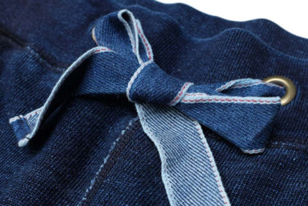 Sweatshorts---Five-Plus-One-Plus-One---Pure-Blue-Japan-Indigo-Dyed-Sweatshorts-detailed