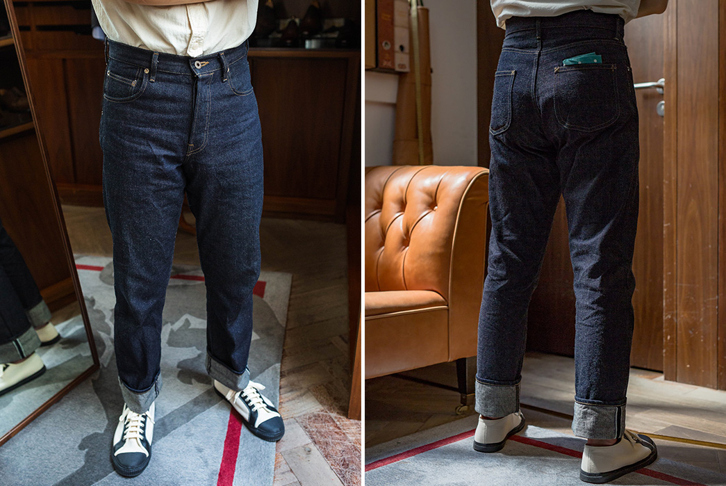 The-Armoury-Taps-Nigel-Cabourn-for-Their-High-Vintage-Jeans-model-front-back