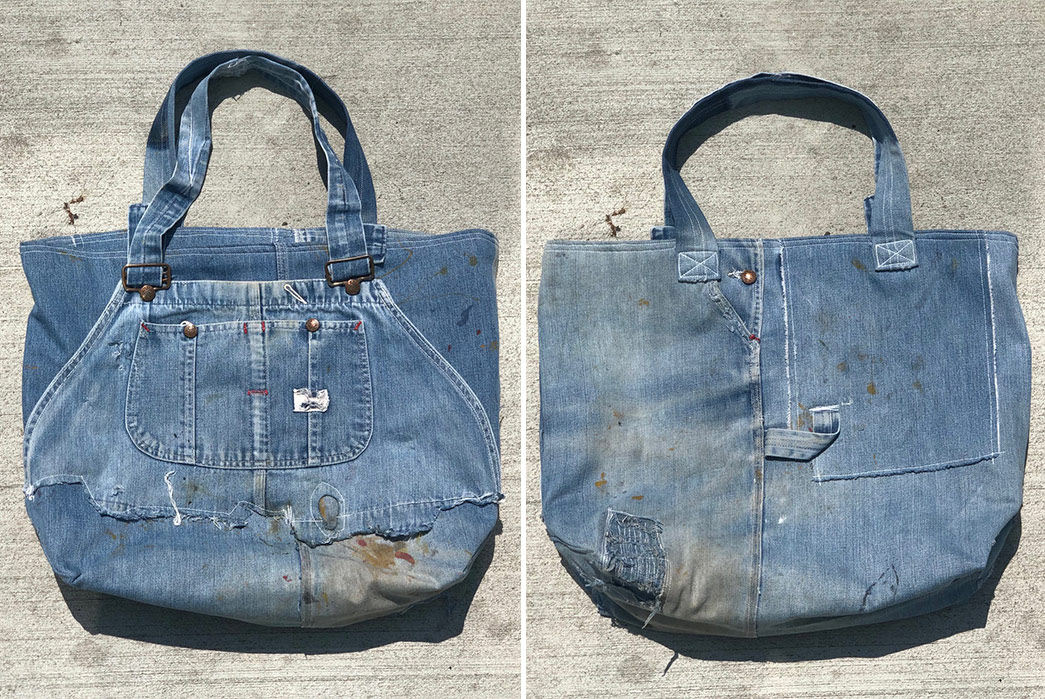 Blue-Collar-Collective-Repurposes-Vintage-1950s-Overalls-into-Totes-blue-front-back
