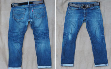 Fade of the Day - Levi's 511 (3.5 Years, Unknown Washes, 1 Soak) front-and-back
