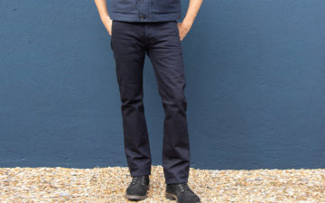 Iron-Heart-Cuts-a-Two-Tone-Selvedge-Denim-model-front