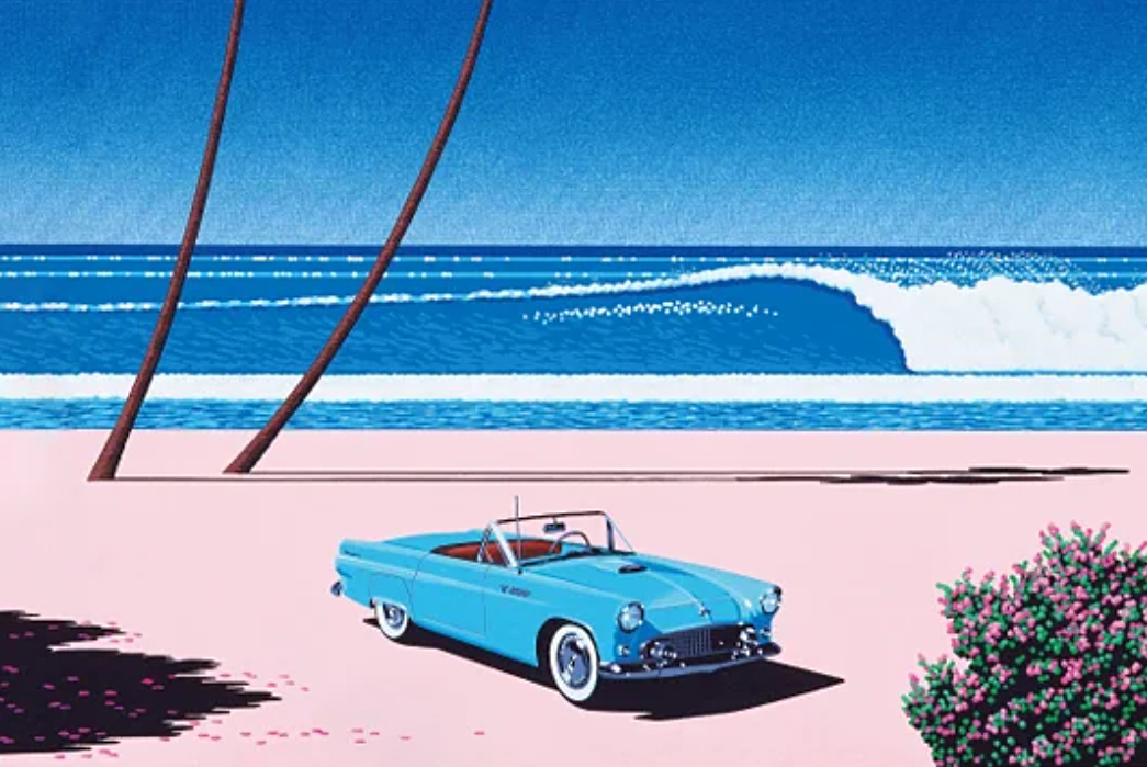 The-Many-Faces-of-Beams-Sub-labels-and-Collaborations-Bright-colours-and-idyllic-West-Coast-American-scenes-represent-the-collaboration-between-artists-Hiroshi-Nagai-and-Beams-(image-via-Reddit)