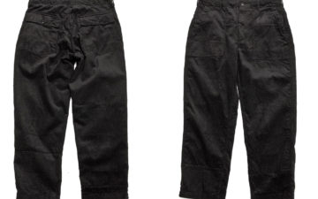 Engineered Garments Fuses a Variety Of Corduroys For a Paneled Fatigue Pant front-and-back-black