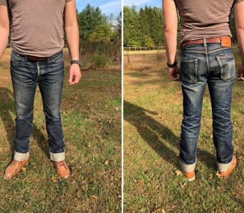Fade-Friday---Iron-Heart-666-21oz.-Jeans-(1-Year,-1-Wash)-model-front-back