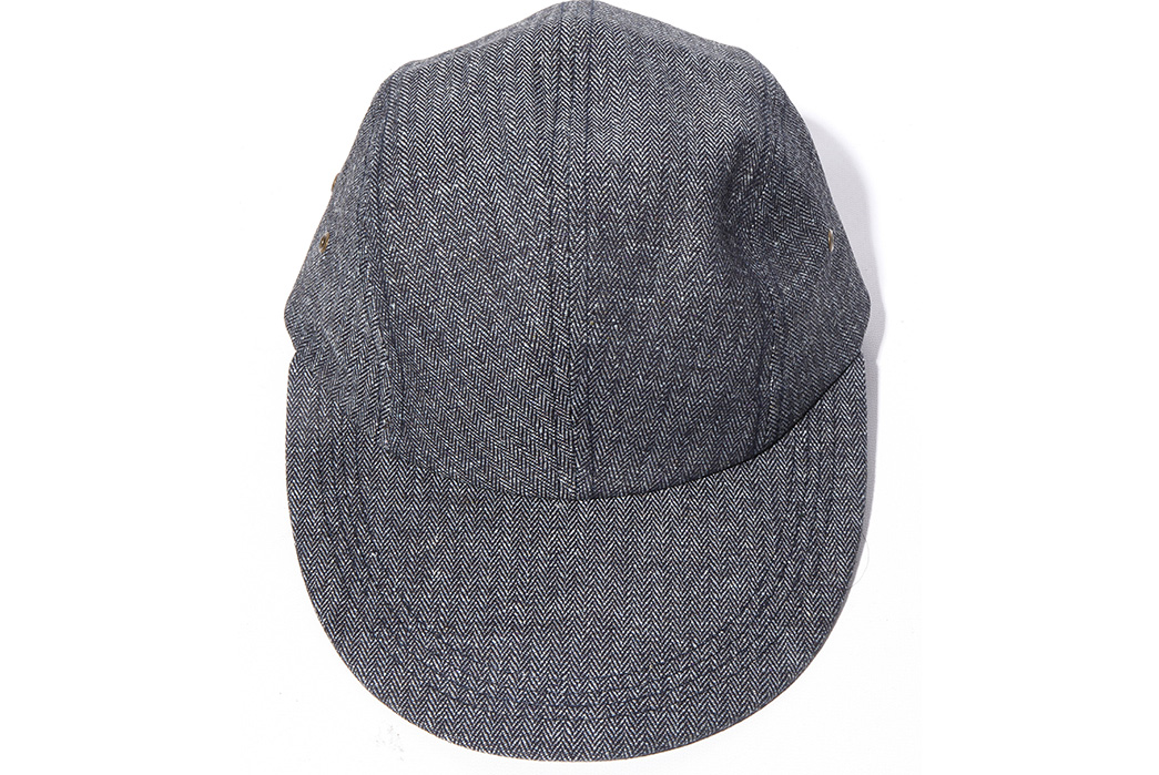 Left Field NYC Cast Out a Herringbone Fishing Cap front top