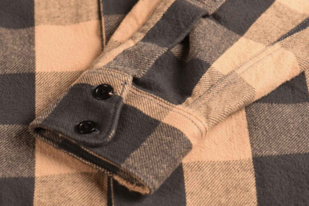 Patterned-Flannel-Shirts---Five-Plus-One-3)-Indigofera-Norris-Selvedge-Flannel-sleeve