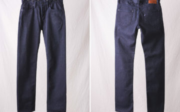 Pure Blue Japan 1158 Sashiko Cinch Back Pants front-and-back