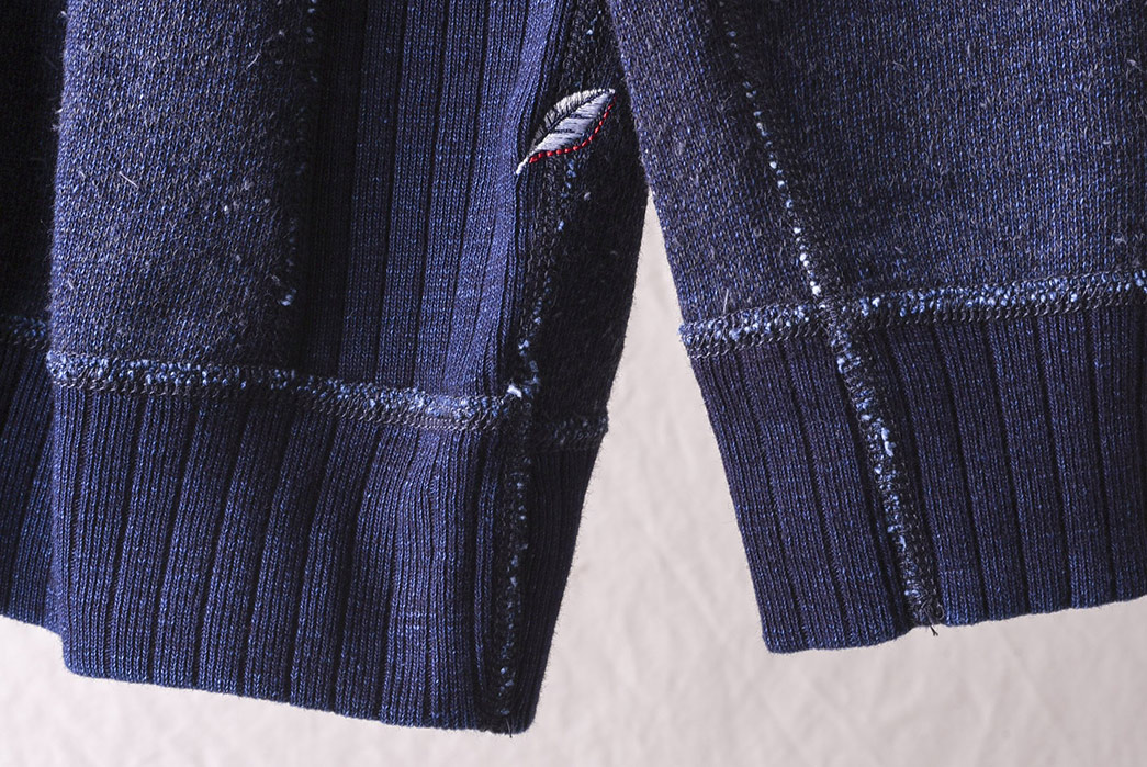 Pure-Blue-Japan-Knit-Twill-Indigo-Crew-Neck-Sweatshirt-back-sleeve-and-brand