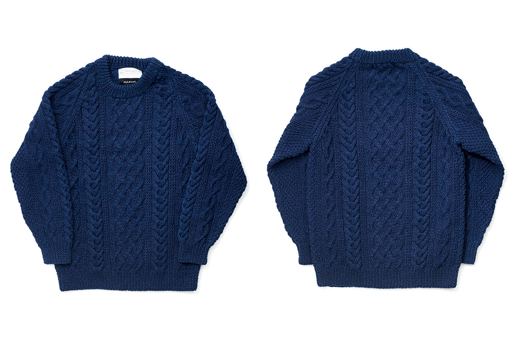 Allevol-&-Inverallan-Come-Together-Once-More-For-an-Indigo-Cable-Knit-front-back