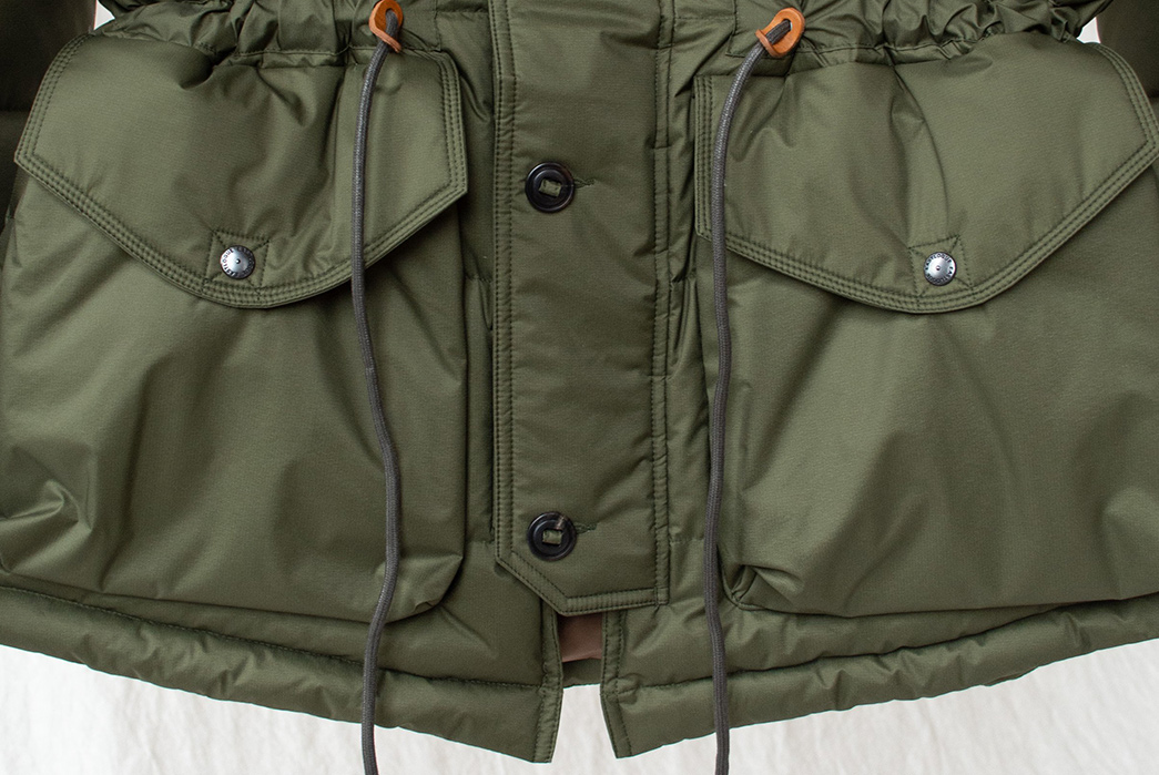 Eastlogue-Gets-Down-With-Olive-Ripstop-For-Its-Utility-Shield-Parka-front-down