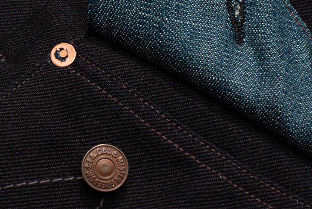 Mister Freedom Dresses Its Ranch Blouse Jacket in Midnight Denim buttons