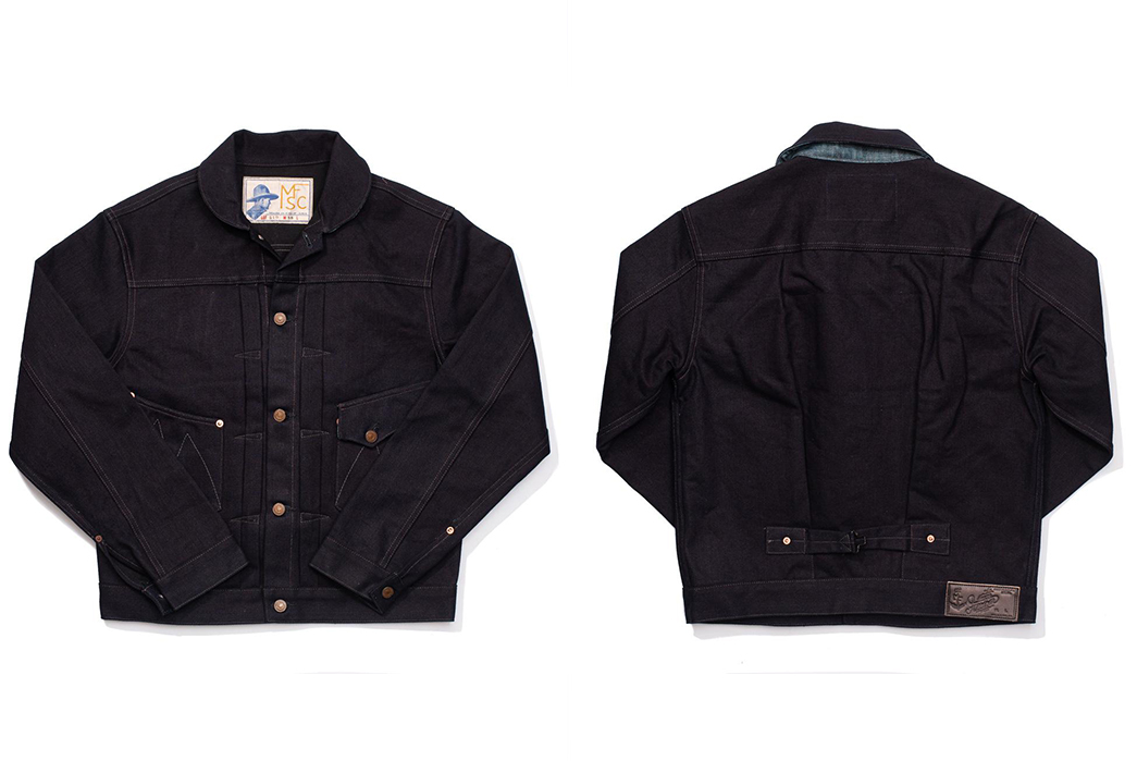 Mister Freedom Dresses Its Ranch Blouse Jacket in Midnight Denim front-and-back