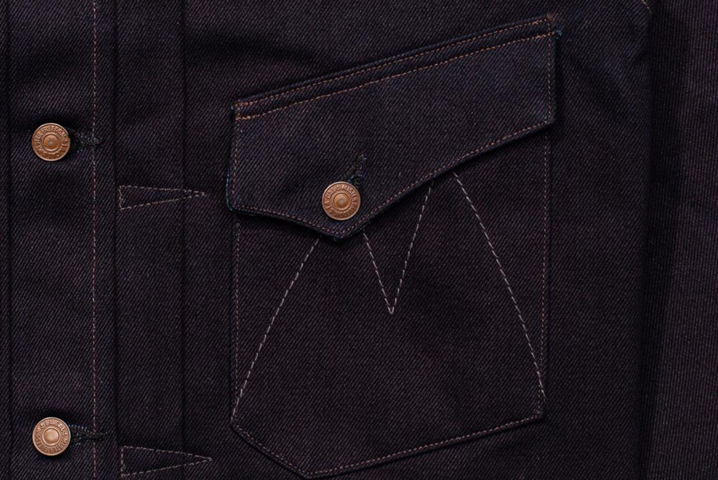 Mister Freedom Dresses Its Ranch Blouse Jacket in Midnight Denim pocket