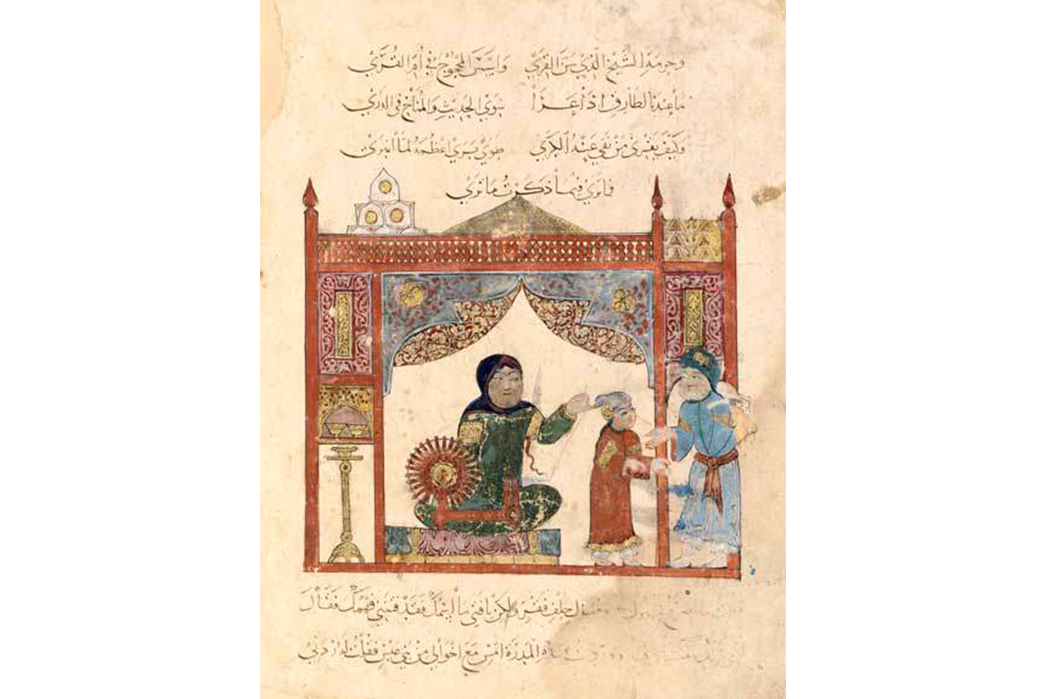 Understanding-Persian-Rugs-Early-illustration-of-a-spinning-wheel.-Image-via-Wikipedia.