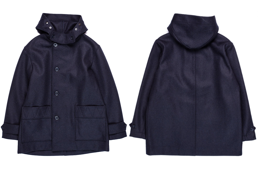 Arpenteur's-Kabig-Coat-Conquers-the-Cold-With-Melton-Wool-front-back