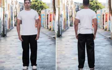 Buzz-Rickson's-Channels-William-Gibson's-Dark-Science-Fiction-With-'Very-Black'-Chinos-model-front-back