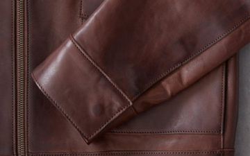 Brown-Leather-Jackets---Five-Plus-One-2)-Cromford-Leather-Fly-Rider-sleeve