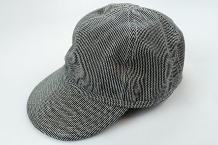 Stevenson-Overall-Co.-Cranks-Up-Its-Mechanic-Cap-In-Indigo-Pinstripe-Twill-front-side