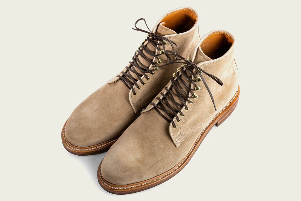 Viberg-Unleashes-a-Trio-of-Calf-Leather-Derby-Boots-pair-front-top-side-beige