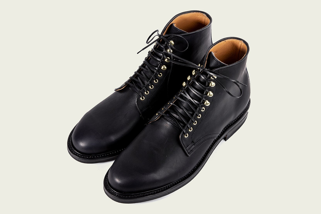 Viberg-Unleashes-a-Trio-of-Calf-Leather-Derby-Boots-pair-front-top-side-black