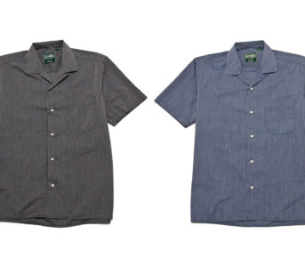 Gitman-Vintage-Bros.-2-Tone-Seersucker-Camp-Shirts-black-and-blue-fronts