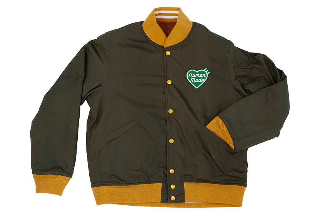 Human-Made's-Latest-Varsity-Is-Quirky-and-Reversible-front-green