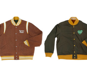 Human-Made's-Latest-Varsity-Is-Quirky-and-Reversible-fronts-brown-and-green