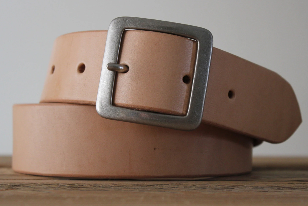 Wickett /& Craig Natural Veg Tan leather Daniel belt