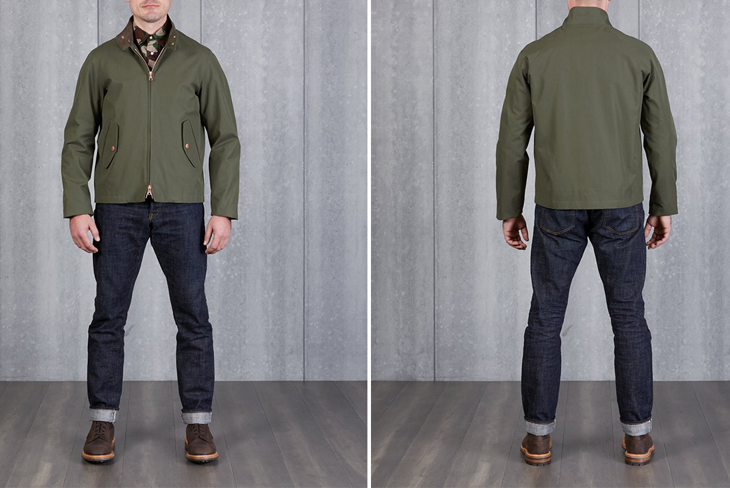 Defend-Yourself-From-April-Showers-With-Private-White-V.C.'s-Archive-Ventile-Harringtonmodel-green--front-back