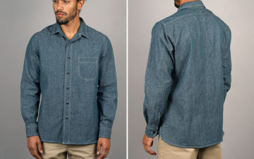 Epaulet-Renders-Its-Chaintitch-Shirt-In-Japanese-Chambray-From-Yoshiwa-Mills-model-front-back