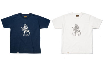 Japan-Blue-Celebrates-Indigo-&-Cote-d'Ivoire-With-a-Duo-Of-Graphic-Tees-fronts-blue-and-white