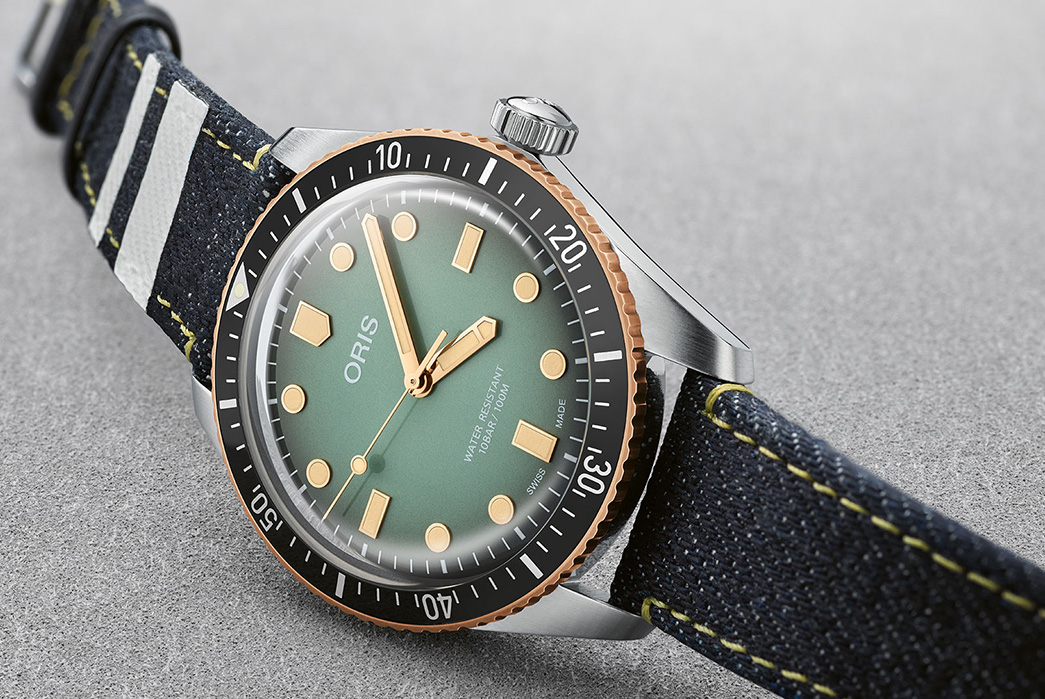 Momotaro-Collaborates-With-Oris-Watches-For-a-Denim-Soaked-Diver-front