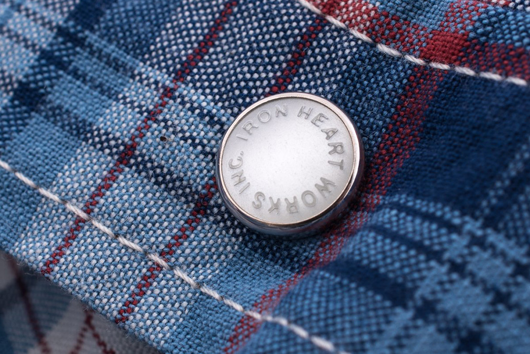 East-Meets-West-With-Iron-Heart's-5.5oz-Selvedge-Madras-Check-Western-Shirt-button-2
