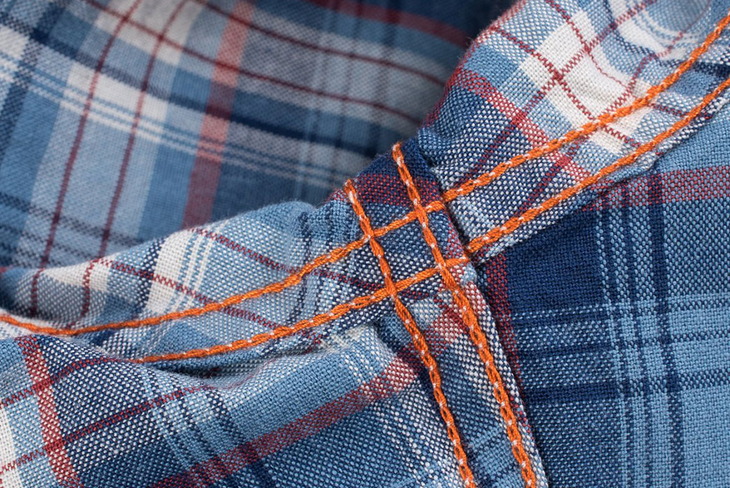 East-Meets-West-With-Iron-Heart's-5.5oz-Selvedge-Madras-Check-Western-Shirt-inner-seams