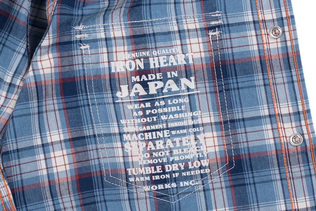 East-Meets-West-With-Iron-Heart's-5.5oz-Selvedge-Madras-Check-Western-Shirt-inside-pocket-brand