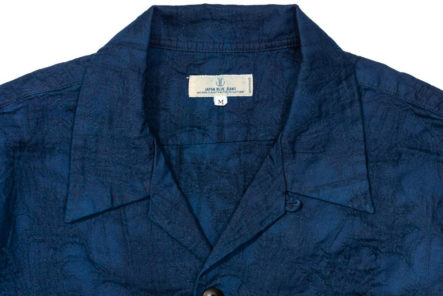Japan-Blue-Palms-an-Indigo-Open-Collar-Shirt-front-collar