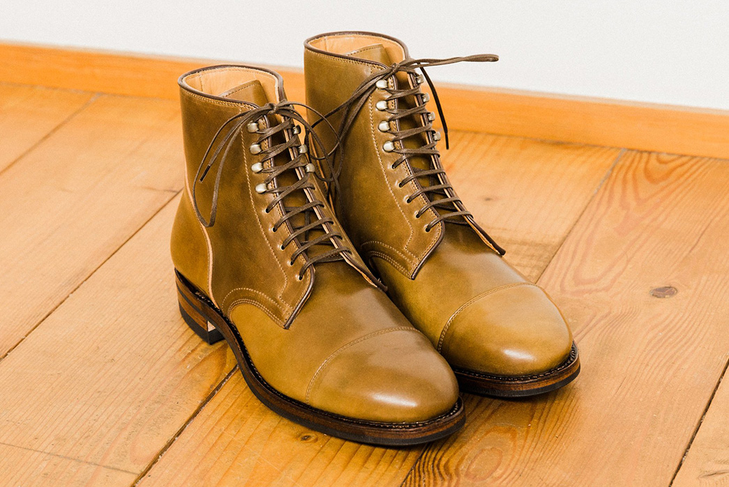 Break-Out-The-Brandy-With-Viberg's-Calvados-Shell-Cordovan-Duo-boots-pair-front