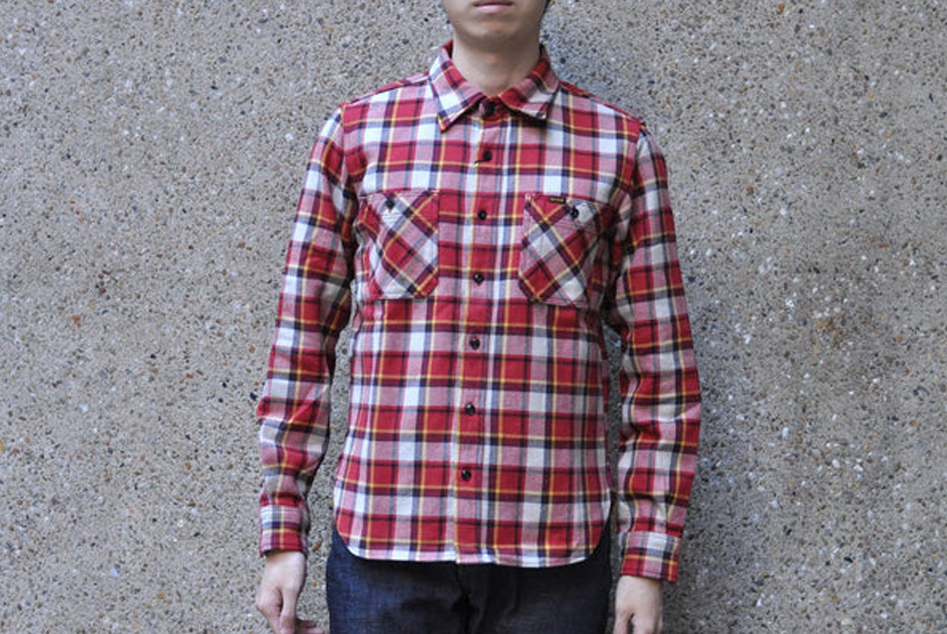 Father's-Day-Gifts-for-Denim-Dads-Iron-Heart-Ultra-Heavy-Flannel-Classic-Check-Shirt---Raspberry