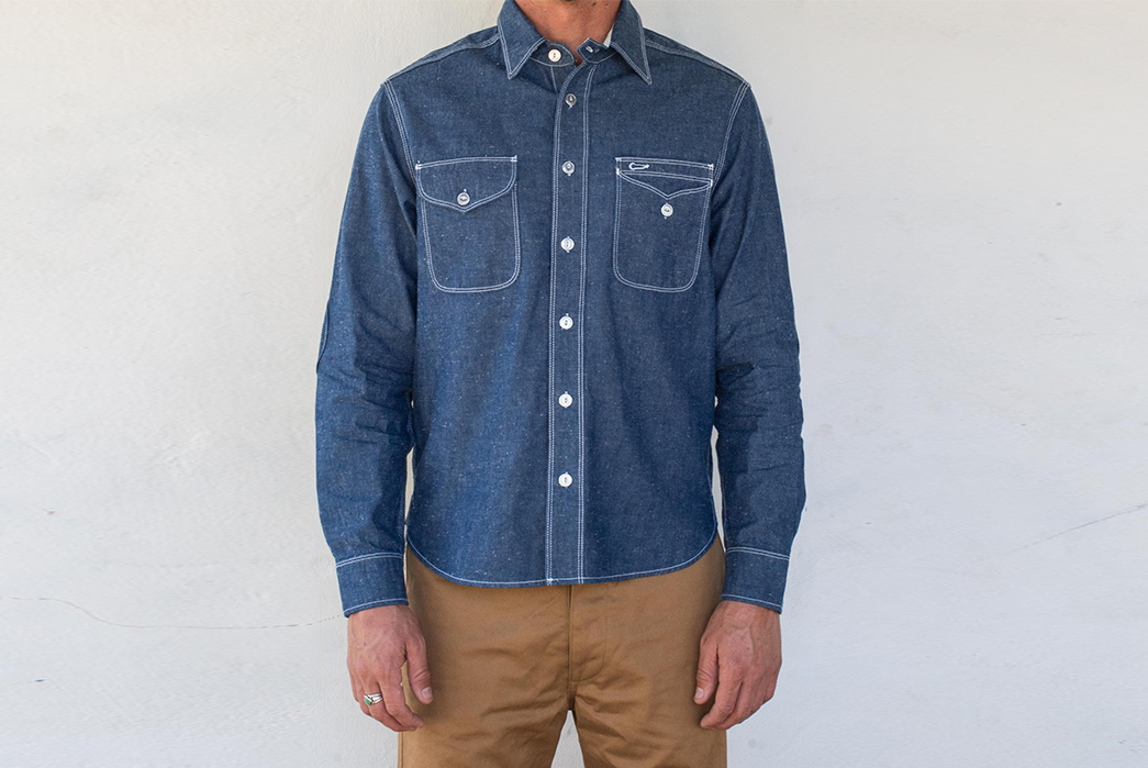 Freenote-Cloth's-Lambert-Shirt-Is-a-Finely-Tuned-Chambray-front-model