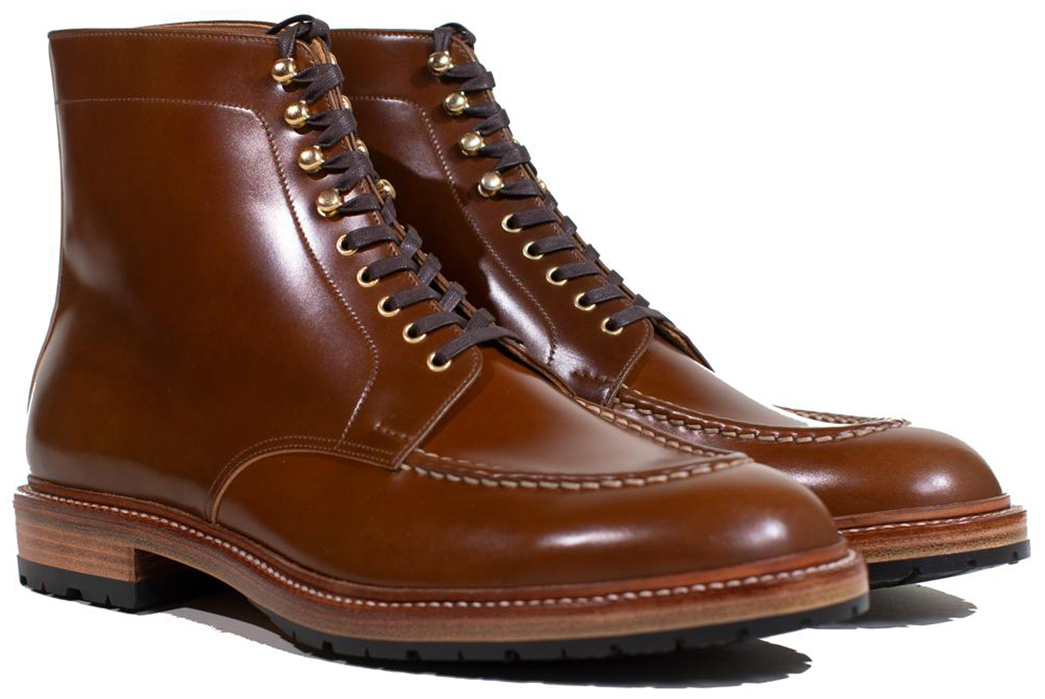Norwegian-Split-Toe-Boots---Five-Plus-One-5)-Joe-Works-Apron-Derby-Boot-in-Shell-Cordovan