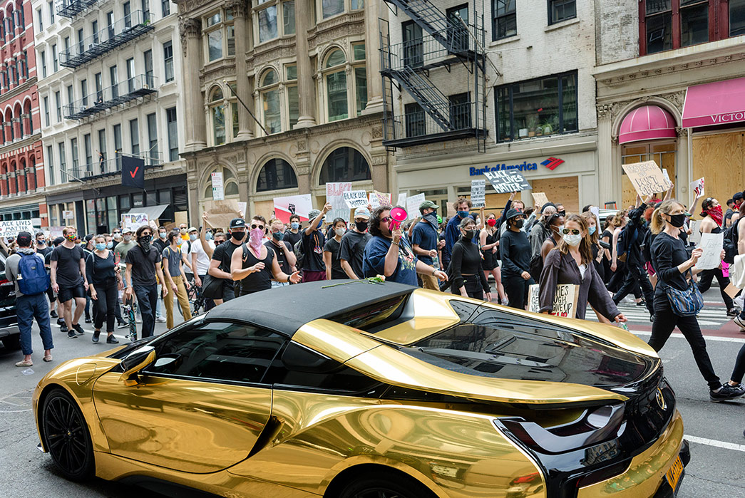 NYC's-Black-Lives-Matter-Protests-In-Pictures-by-Eric-Kvatek-gold-car
